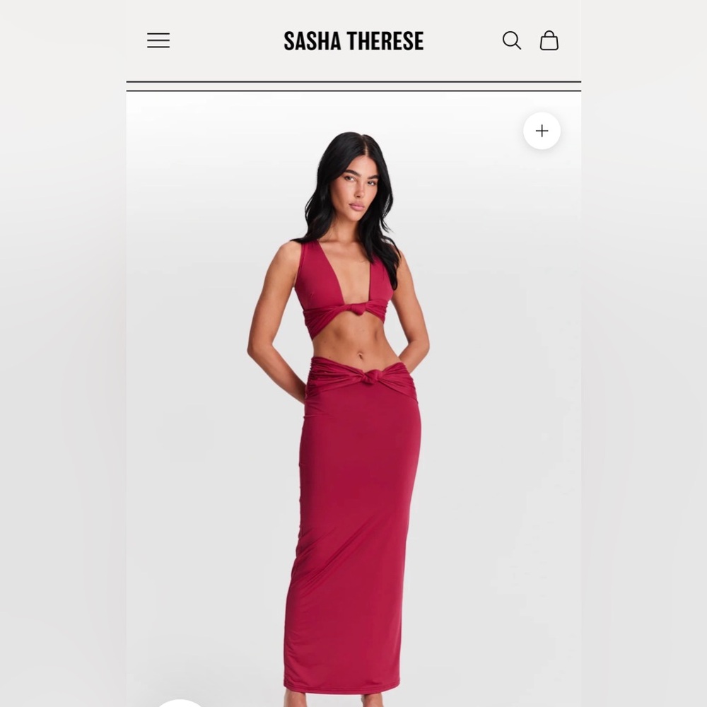 Sasha Therese Women's Red Two-Piece Dress